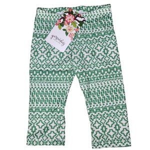 Persnickety Wonderstruck Lisel Legging green and white geometric leggings 3-6m